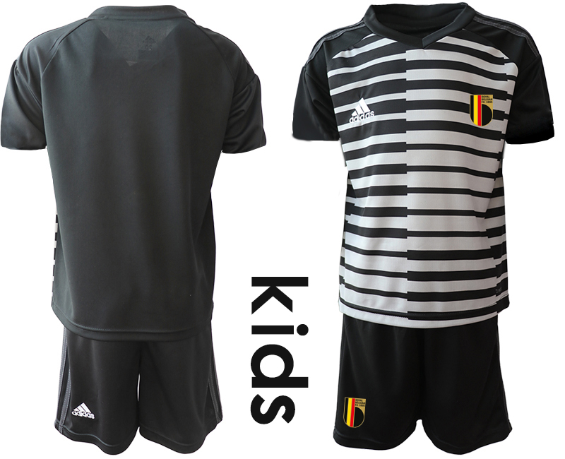 Cheap 2021 European Cup Belgiumblack Youth goalkeeper soccer jerseys